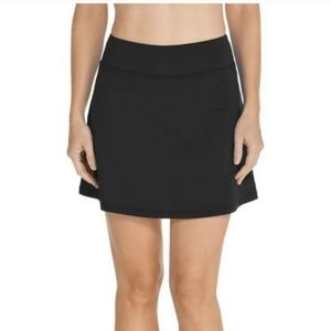 Coolibar Women's High-Waist Swim Skort | Black XXL- Like New!